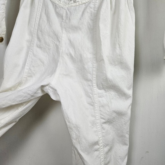 Vintage 80s Victor O'BADIDO'NC Jumpsuit S‎ Off White Cotton Satin Open Sides - Picture 12 of 16